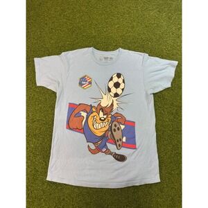 Looney Tunes Team USA Taz Soccer Graphic T-Shirt Light Blue Large Cotton 2024